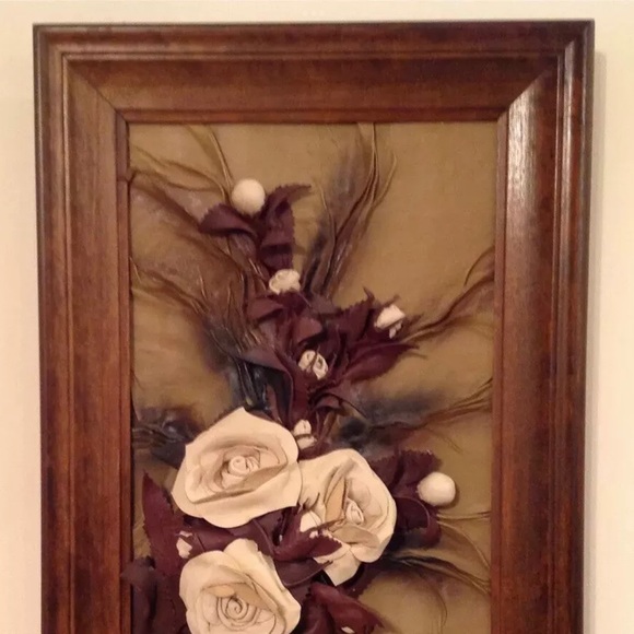 Leather Floral 3D Wall Art Handmade 
20” x 14.5” - Picture 8 of 8